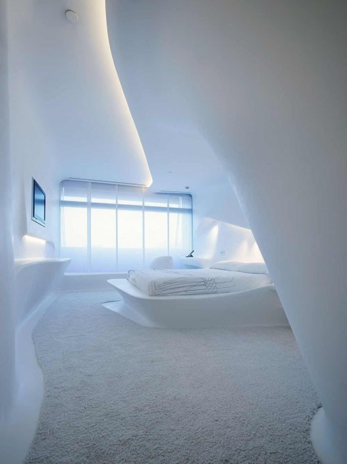 Pure White Minimalism Bedroom Design