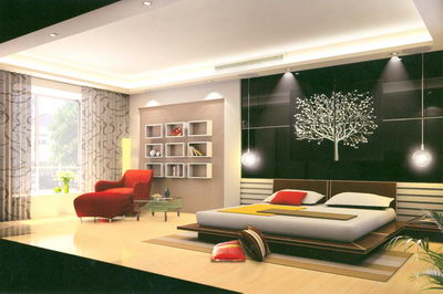 Simplism Bedroom--black and red