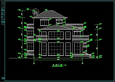 Villa with a chimney CAD drawings