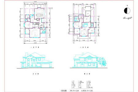 Double-layer J-shaped villa building plans