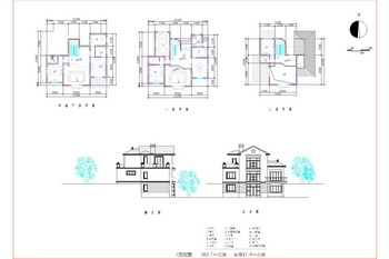 Two-story semi-underground villa CAD drawings