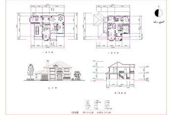 Scattered structure of two-story villa CAD drawings