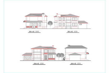 Two-story villa CAD drawings