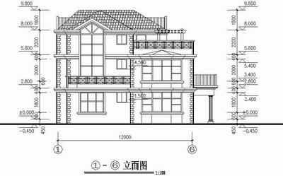 Two-story house full set CAD drawings