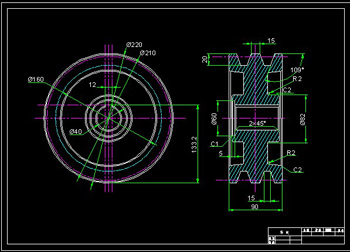 Pulley -1 CAD drawings