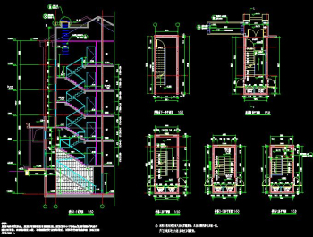 Stairs CAD design drawings